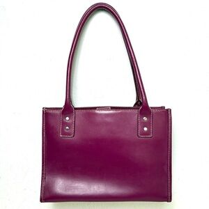 WILSONS Vintage 90s Y2K Structured Leather Shoulder Bag Contrast Stitching Retro